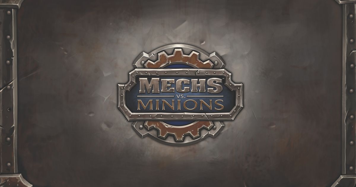 Box art for Mechs vs. Minions showing League of Legends characters piloting mechs against a wave of minion enemies